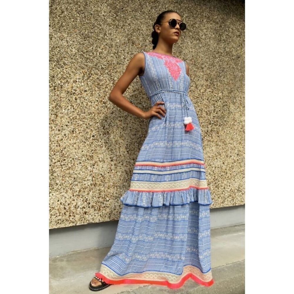 Love V by Jatin Varma jean Maxi Resort Dress size S